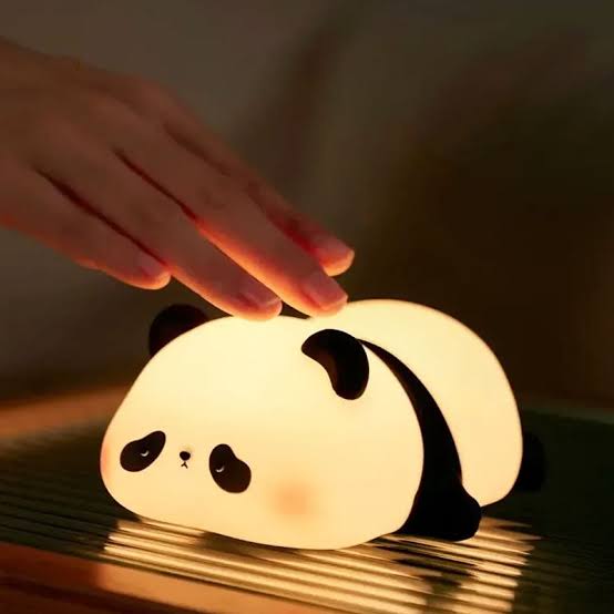Cute Panda Silicone LED Night Light – Rechargeable Bedside Lamp for Kids & Home