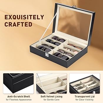 8 Slot Glasses Organizer Pu leather Material High Quality Box