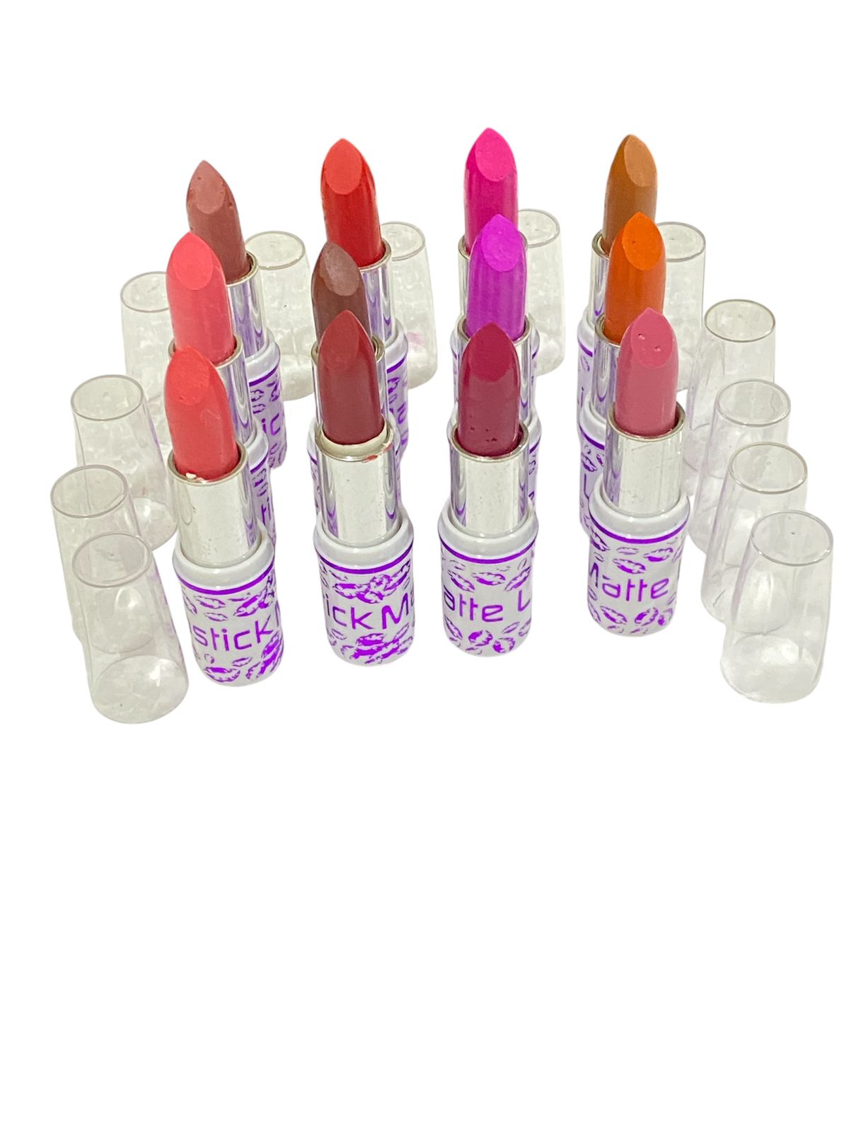Pack of 12 Matte lipstick Vibrant Colors Water Proof