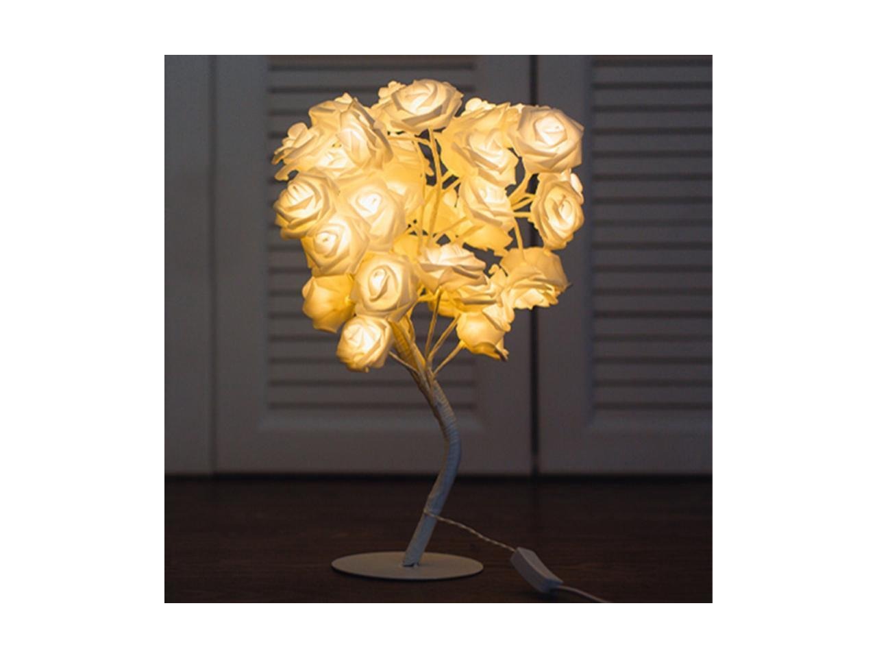 Rose Flower Table Lamp, Valentine Tree Fairy Lights 24LED Rose Flower Tree Lights