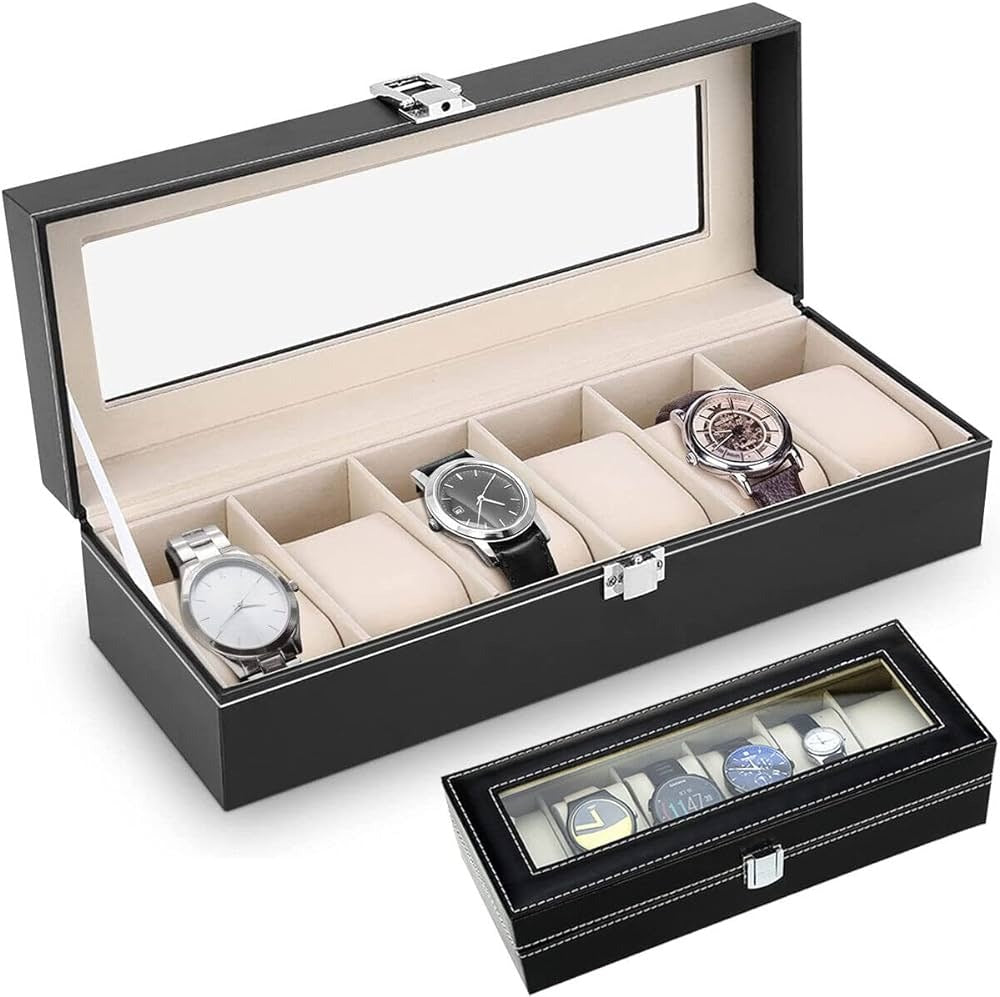 6 Slot Watch Boxes Organizer Pu Leather Material Best Quality