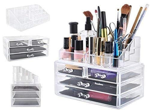 Makeup Organizer and Storage For Vanity,Large Acrylic Cosmetics Display Cases 3 layer