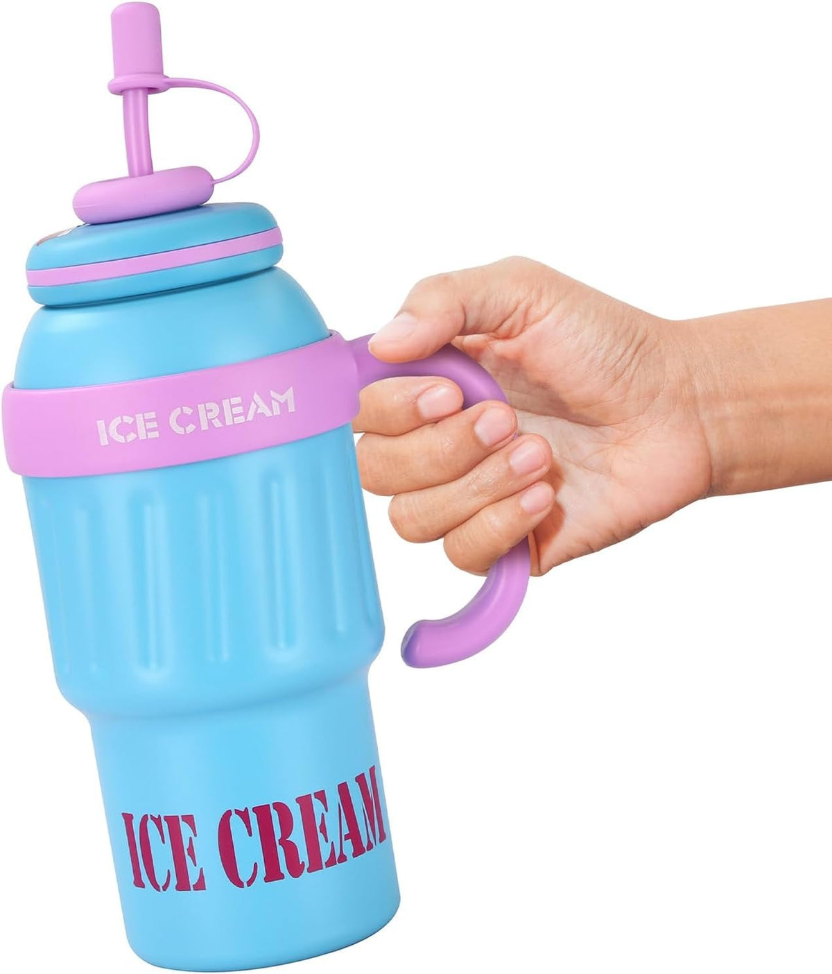 Stainless Steel Insulated Tumbler with Handle & Straw 1000ml