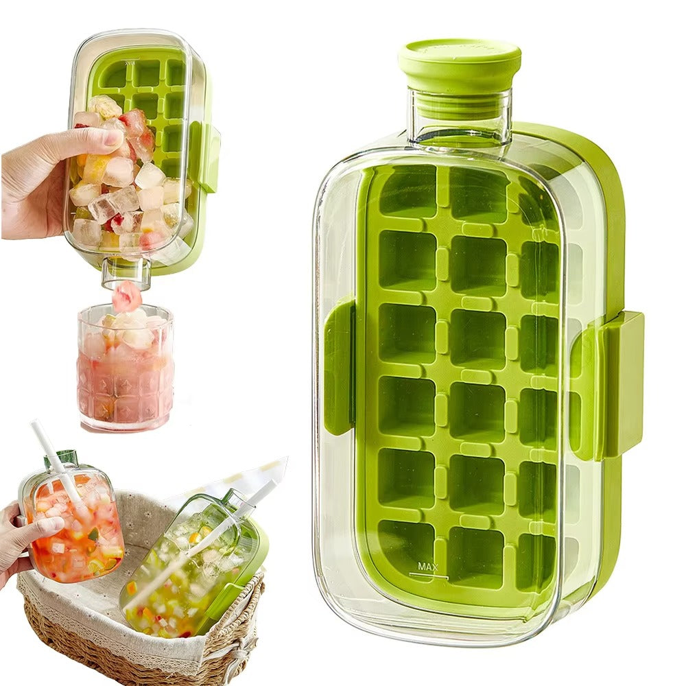 One-Touch Cold Drink Dispenser with Tap Fruit Infuser | with straw