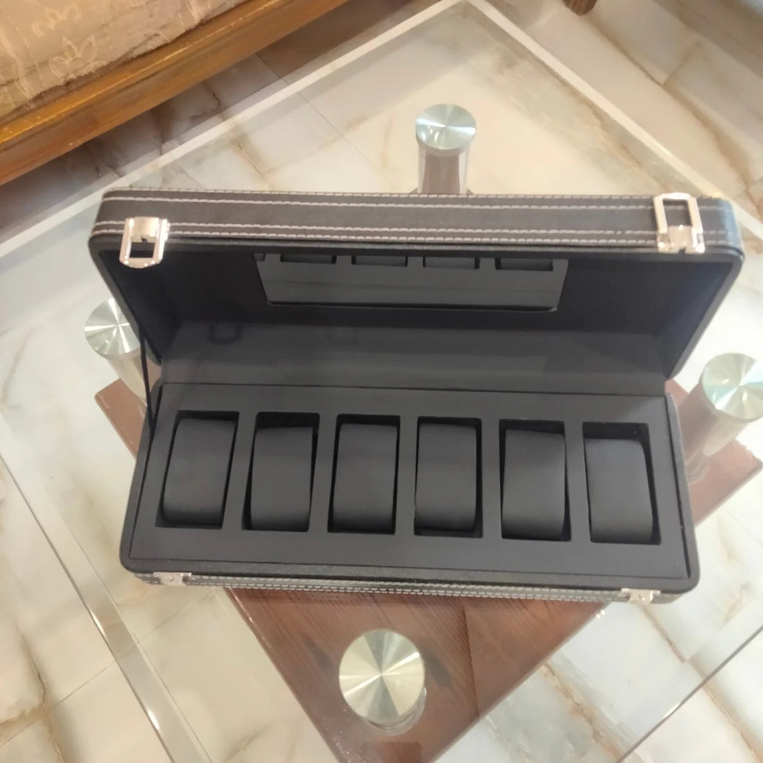 Premium Quality Full Black Pu Leather Watch Box  & Watch Organizer Many Variant 6 Slot ,8 Slot, 12 Slot Available