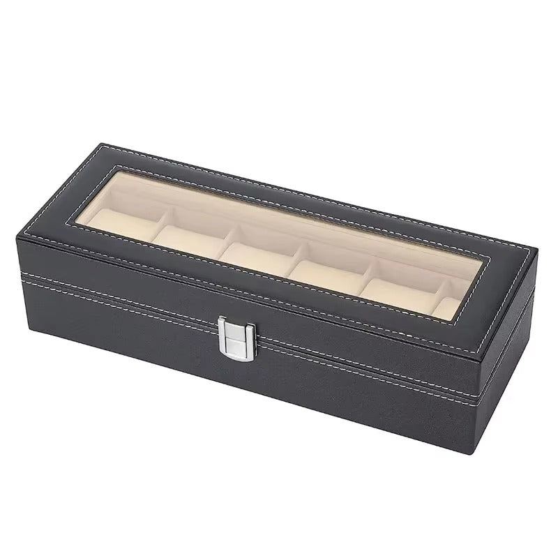 6 Slot Watch Boxes Organizer Pu Leather Material Best Quality