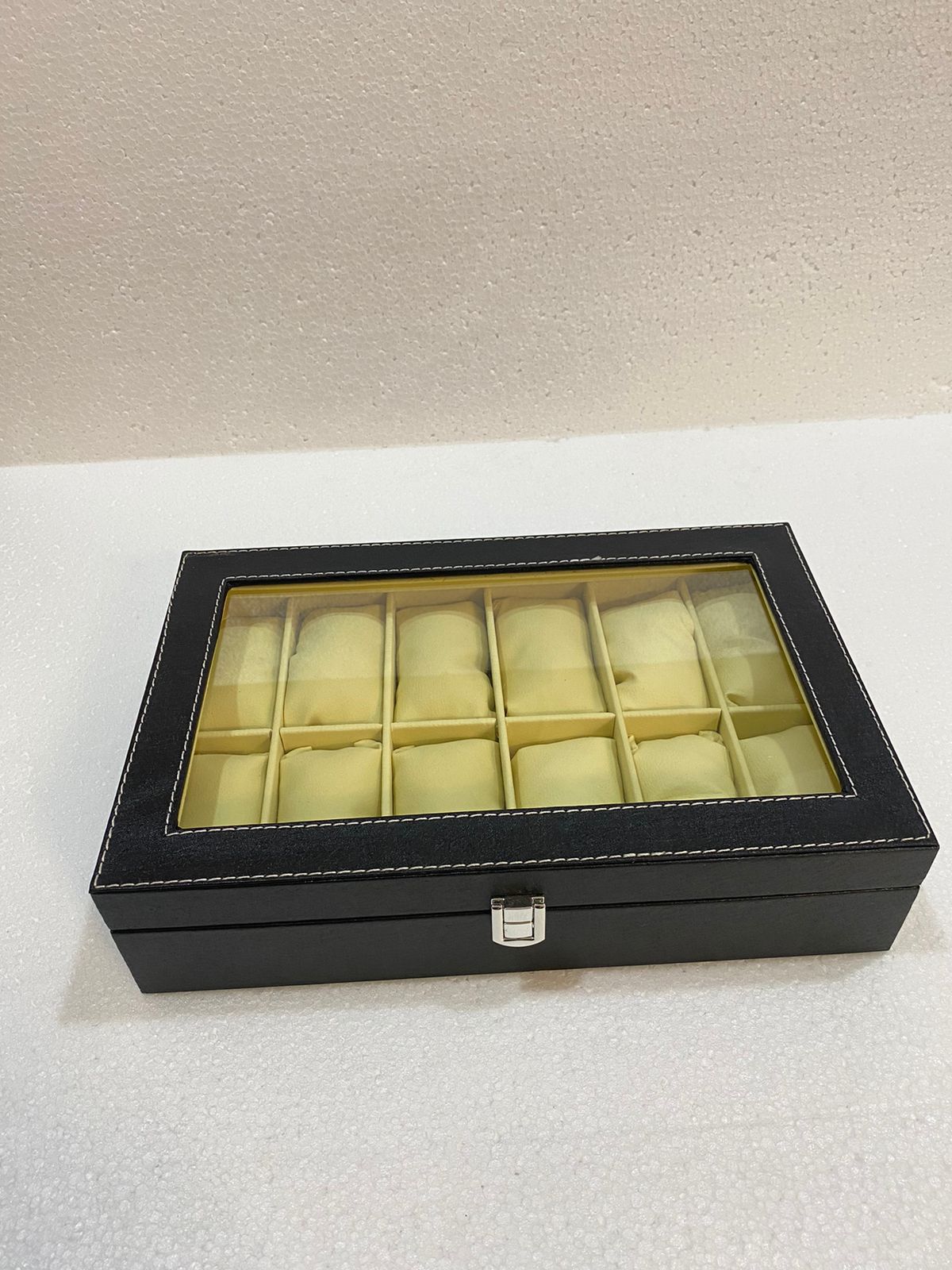 Watch Box Storage Case Organizer Smart Watches Box Black With Glass cuba  Top 3 Slot, 6 slot , 10 slot , 12 Slot Available