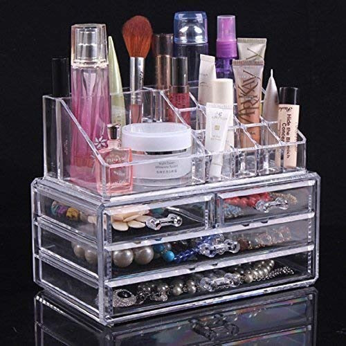 Makeup Organizer and Storage For Vanity,Large Acrylic Cosmetics Display Cases 3 layer