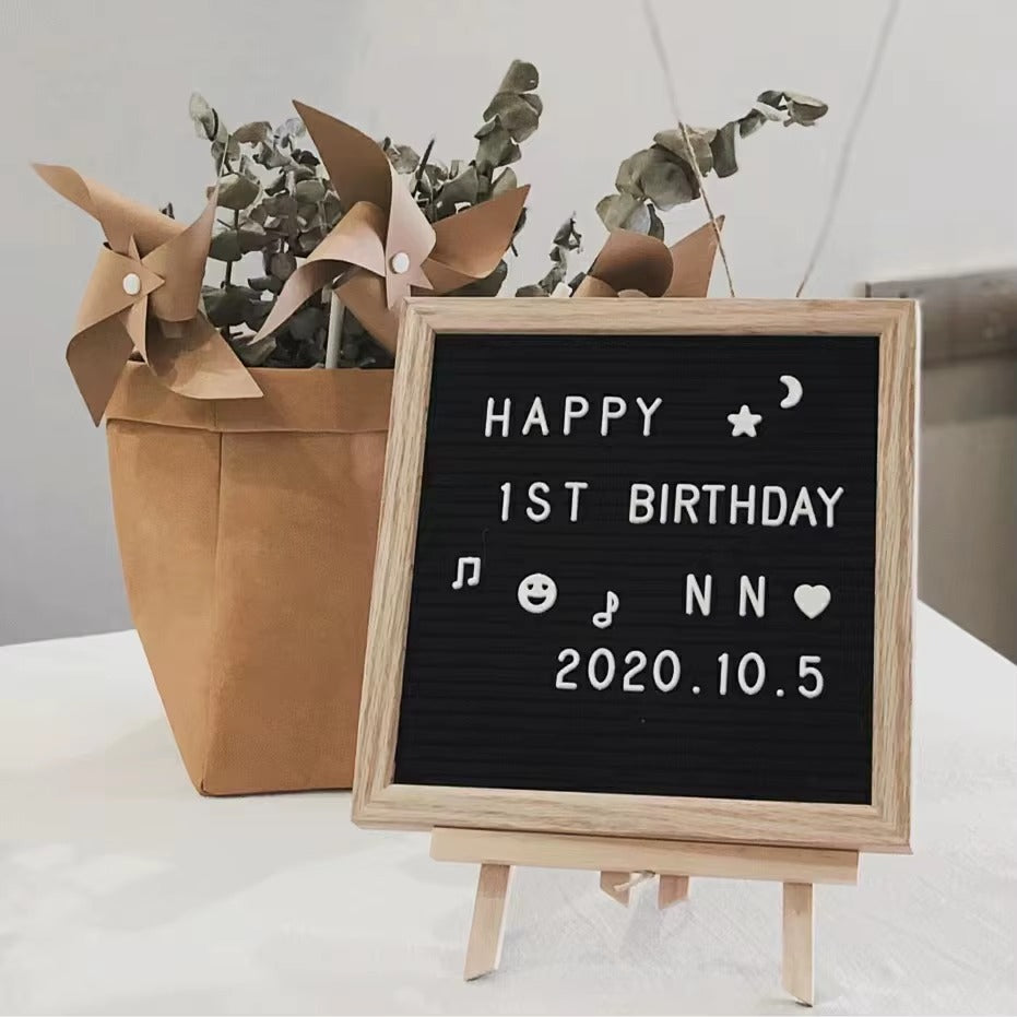 Felt Letter Board, Changeable Letter Board with Letters White 332 Piece - for Baby Announcements, Milestones, Home Decor 332 letter