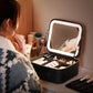 Travel Makeup organizer With 3 Changing LED Light (Makeup not included )