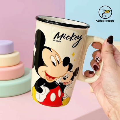 Cartoon Character Ceramic Mug 550 ml – Stitch, Mickey, Minnie, Donald