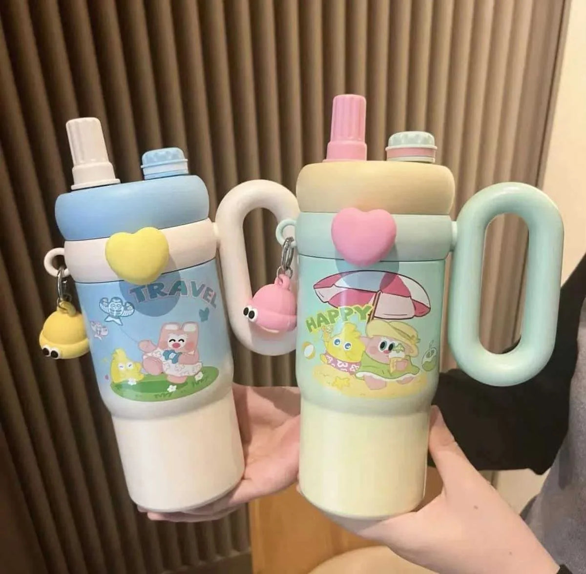 850ml Kids Insulated Tumbler with Handle & Straw | Stainless Steel Bottle