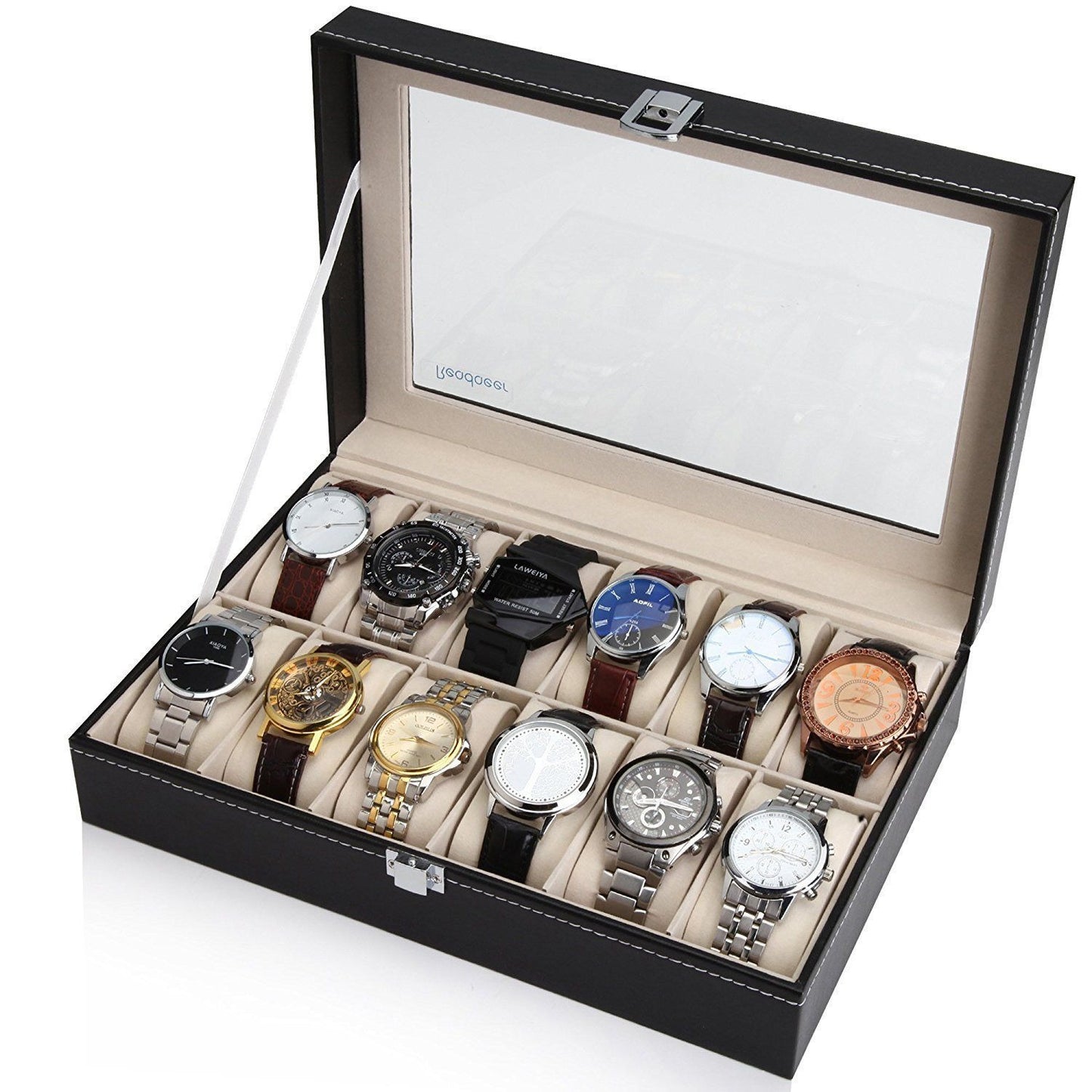 12 Slot Watch Boxes Organizer Pu Leather Material Best Quality
