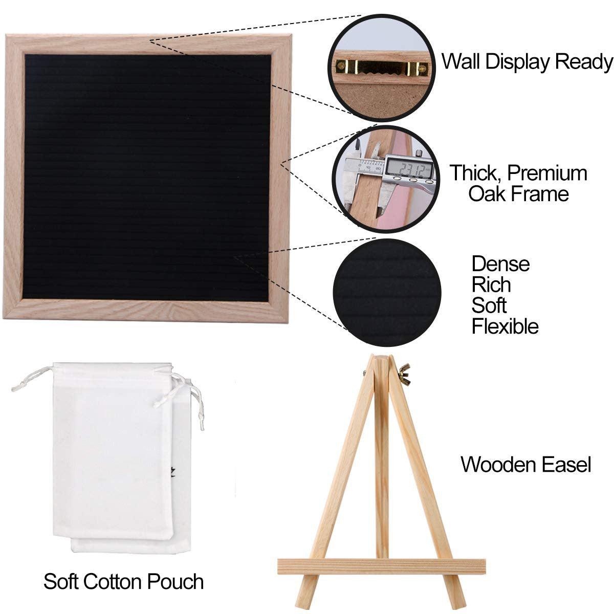 Felt Letter Board, Changeable Letter Board with Letters White 332 Piece - for Baby Announcements, Milestones, Home Decor 332 letter