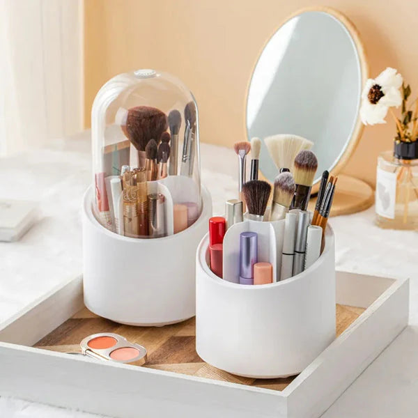 Makeup Brush Rotating Organizer And Brush Holder