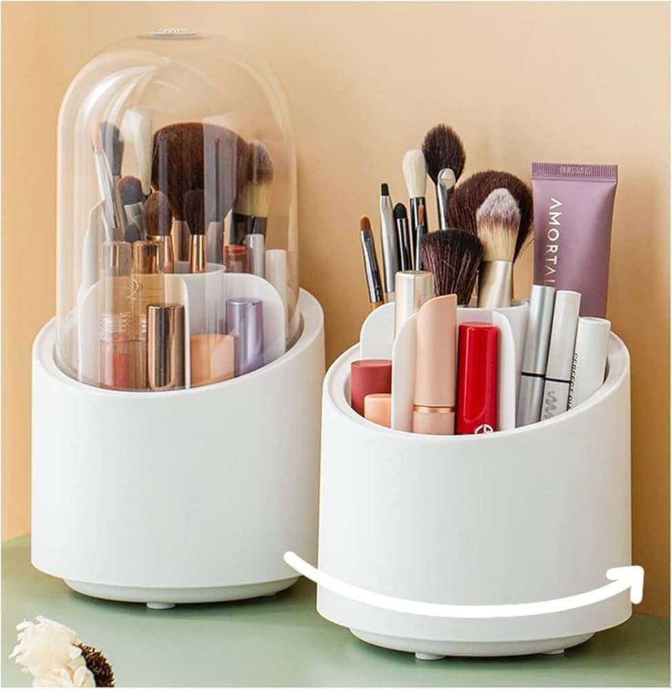 Makeup Brush Rotating Organizer And Brush Holder