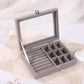 Small Velvet Carrying Case With Cover Jewelry Ring Display Box Tray Holder Storage Box Earrings Ring Bracelet Organizer