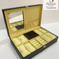 8 Slot Watches Plus Jewellery Organizer With Bracelet , Ring , Mirror Many Partition Pu Leather Material