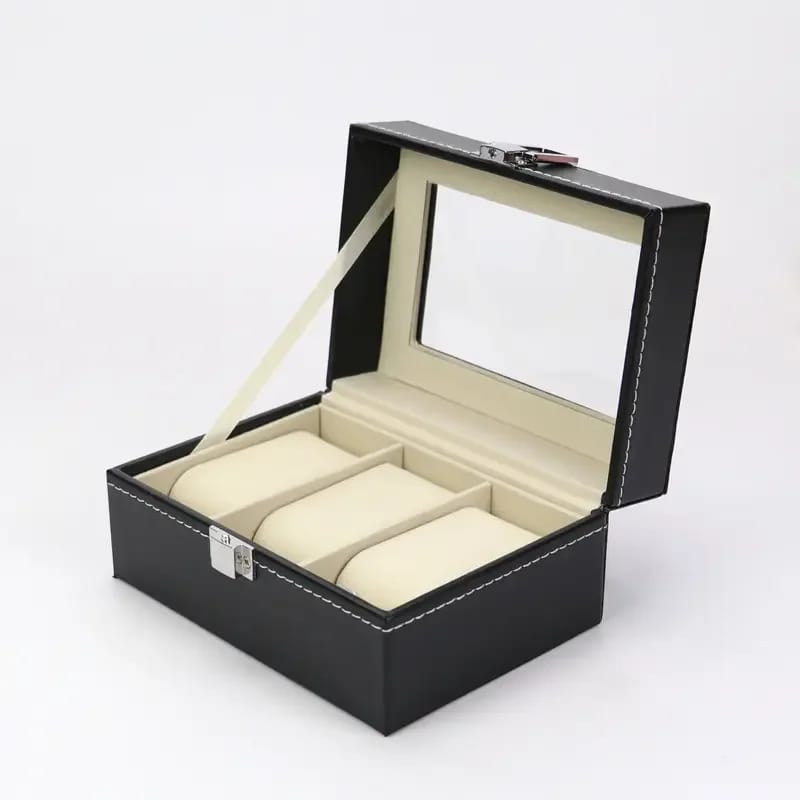 3 Slot Watch Boxes organizer Pu Leather Material Best Quality
