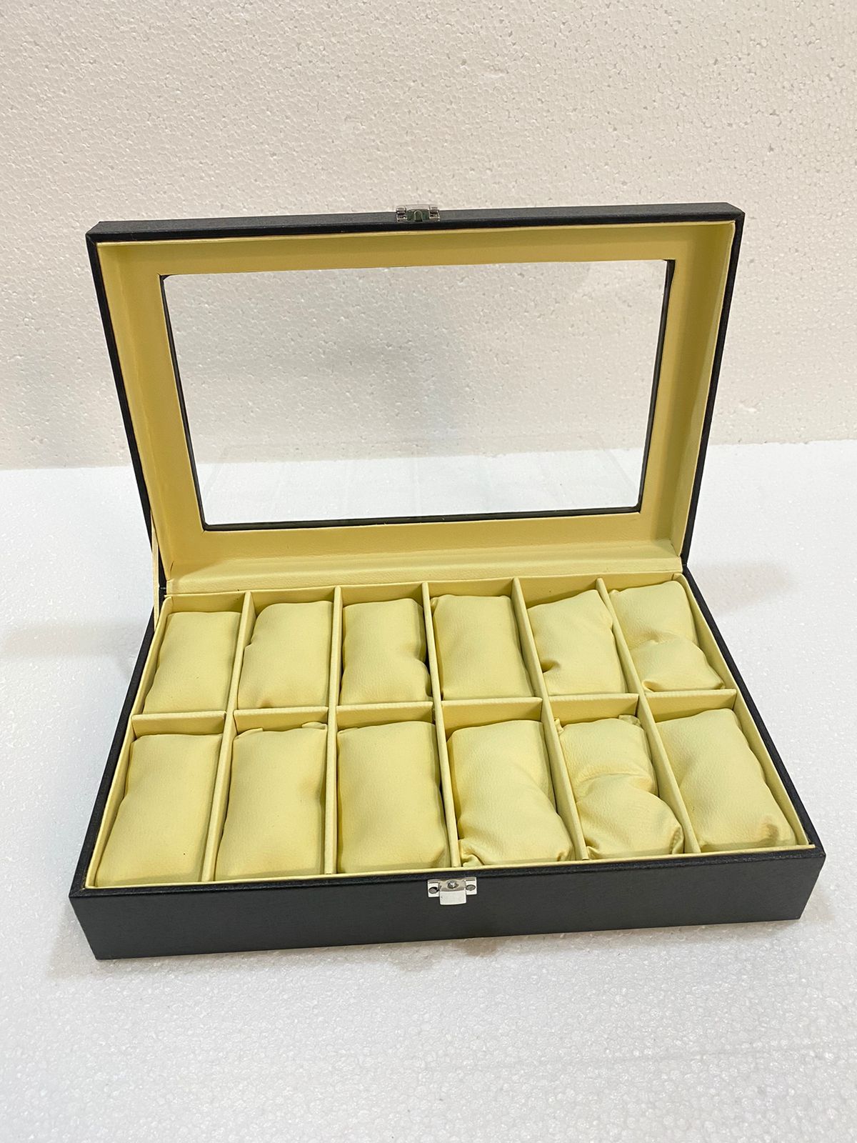 Watch Box Storage Case Organizer Smart Watches Box Black With Glass cuba  Top 3 Slot, 6 slot , 10 slot , 12 Slot Available