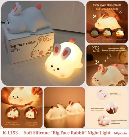 Cute Panda Silicone LED Night Light – Rechargeable Bedside Lamp for Kids & Home