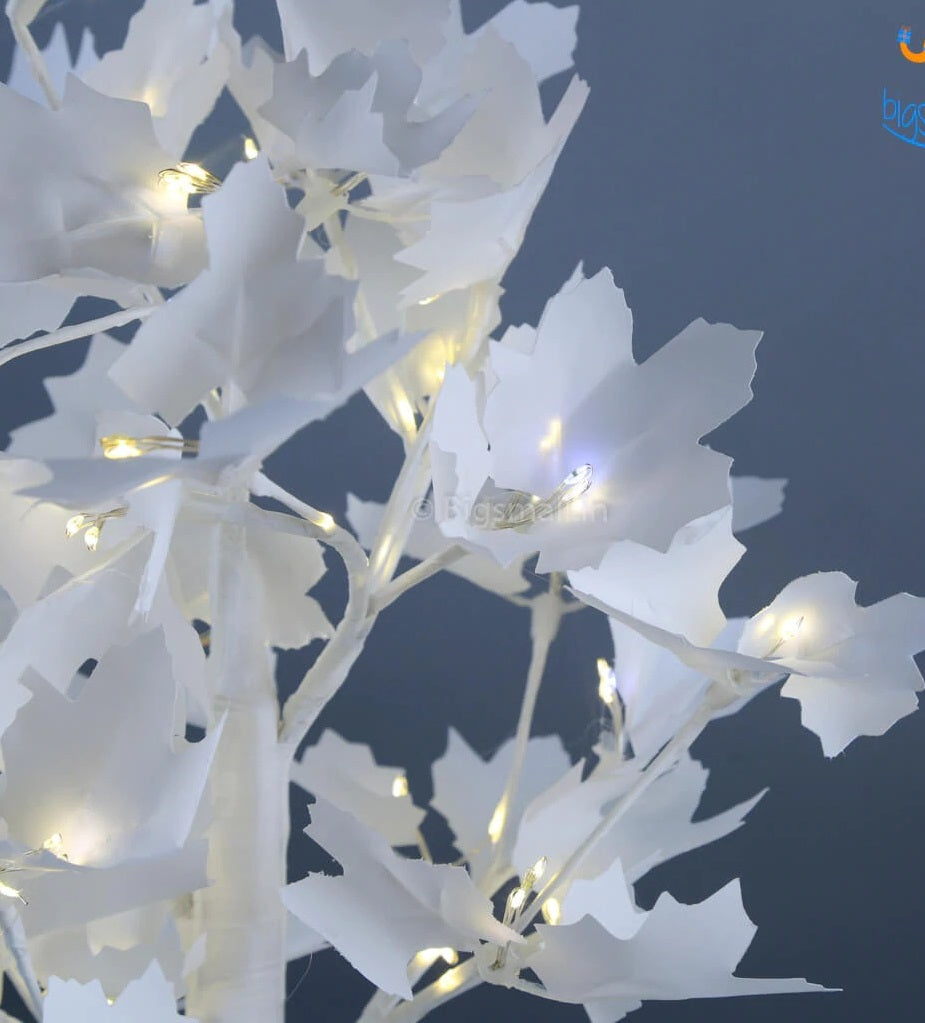 Maple Tree Lights White Leaf Tree Lamp  (6 Feet Height)