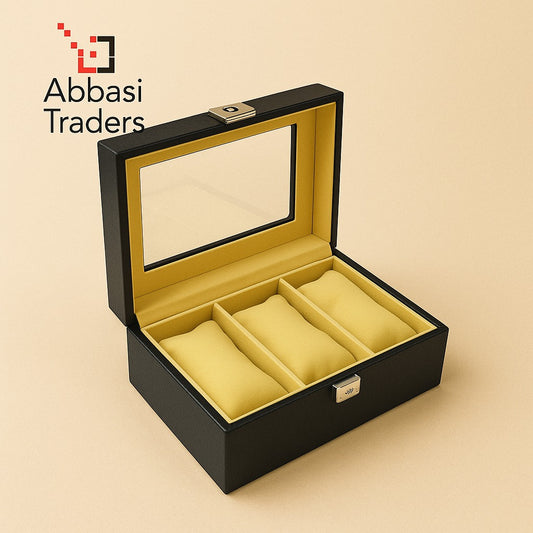 Watch Box Storage Case Organizer Smart Watches Box Black With Glass cuba  Top 3 Slot, 6 slot , 10 slot , 12 Slot Available