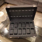 12 Slot Premium Quality Full Black Pu Leather Watch Box Organizer