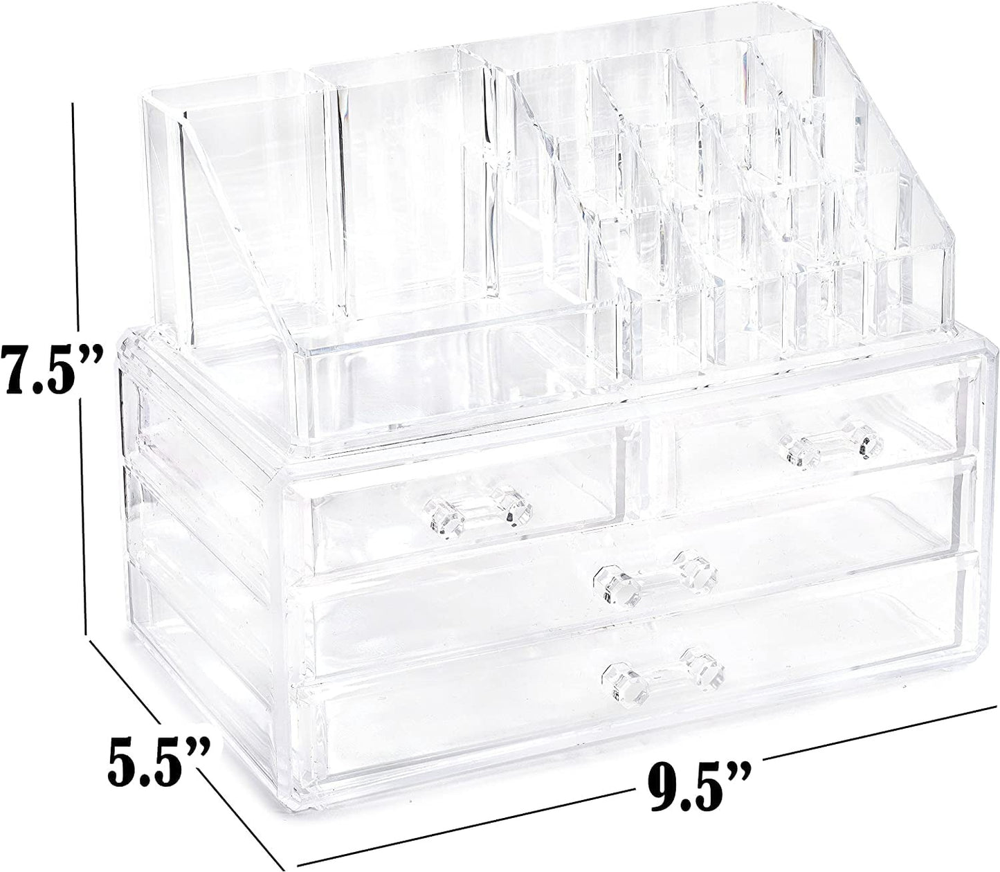 Makeup Organizer and Storage For Vanity,Large Acrylic Cosmetics Display Cases 3 layer