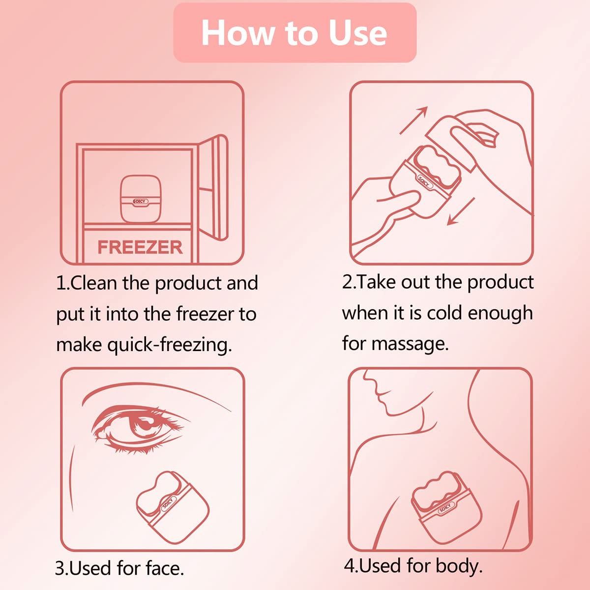 2 in 1 Ice Roller Massager For Face and Body Face Skin Care Tools