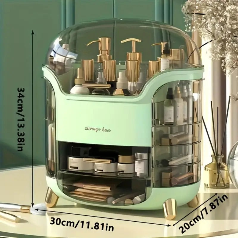 Elegant Acrylic Makeup Organizer with Drawers – Multi-Functional Dustproof Cosmetic Storage Box
