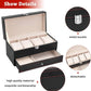 4 Slot Watches With Draw Jewellery Organizer Pu Leather Material High Quality