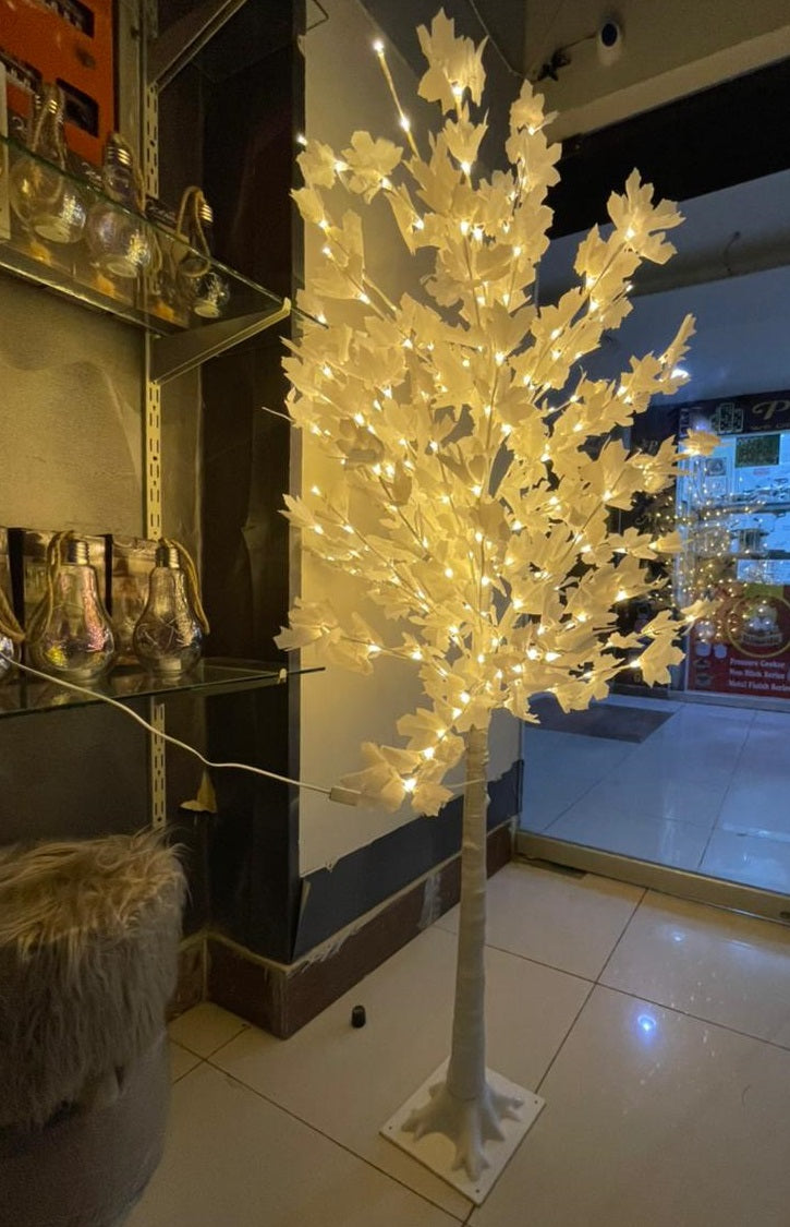 Maple Tree Lights White Leaf Tree Lamp  (6 Feet Height)