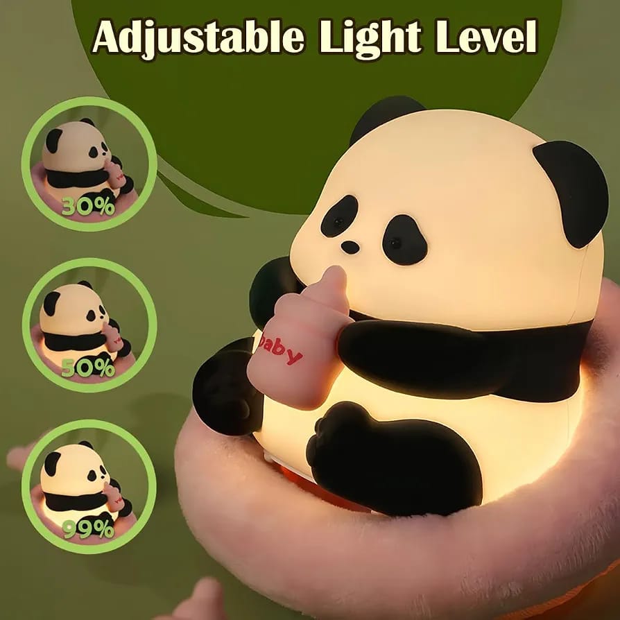 Cute Panda Silicone LED Night Light – Rechargeable Bedside Lamp for Kids & Home Decor desgn Selction from variant