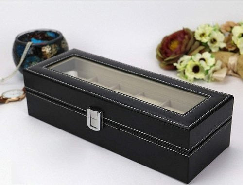 6 Slot Watch Boxes Organizer Pu Leather Material Best Quality