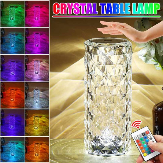 Crystal Table Lamp 16 Colors Night Light