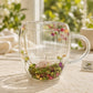 Dried Flower Double Wall Glass Coffee Mug – 250ml
