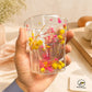 Dried Flower Double Wall Drinking Glass 250 ML