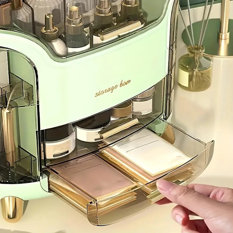 Elegant Acrylic Makeup Organizer with Drawers – Multi-Functional Dustproof Cosmetic Storage Box
