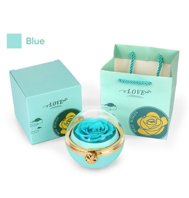 Rotating Rose Necklace or Ring Jewelry Storage Box (Necklace and Ring Not included)