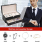 4 Slot Watches With Draw Jewellery Organizer Pu Leather Material High Quality