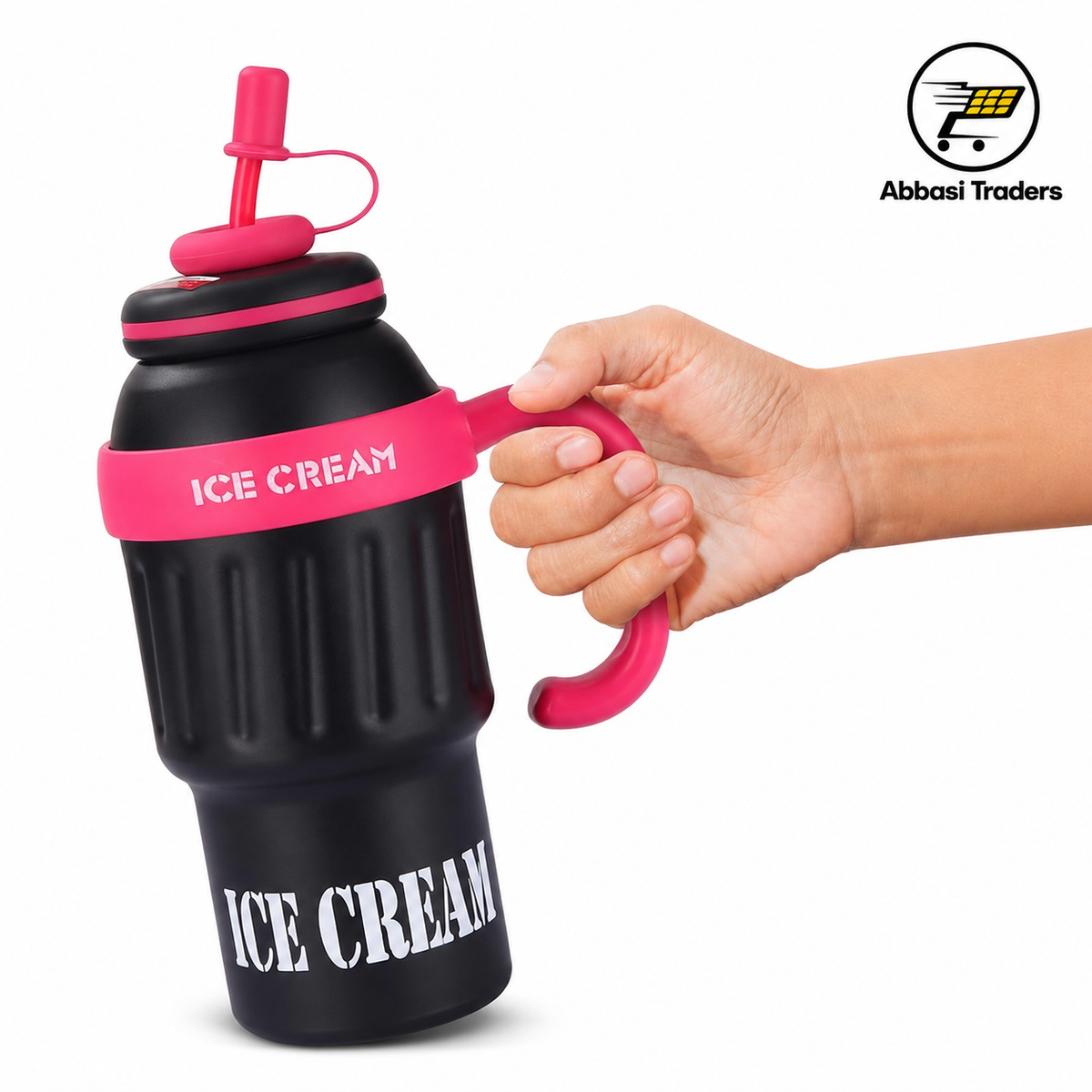 Stainless Steel Insulated Tumbler with Handle & Straw  1000ml