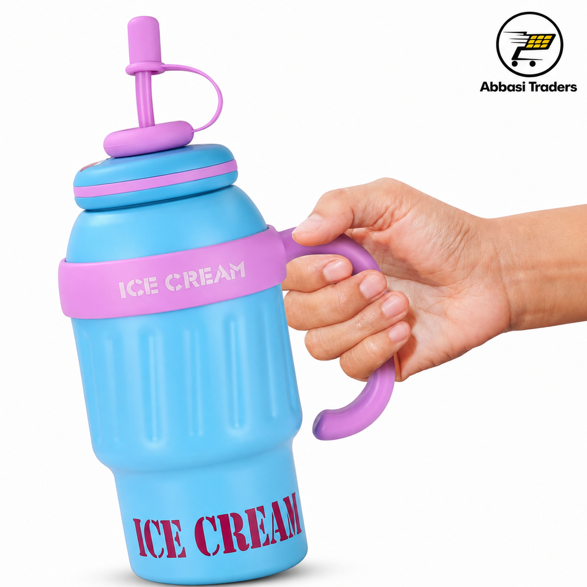 Stainless Steel Insulated Tumbler with Handle & Straw  1000ml