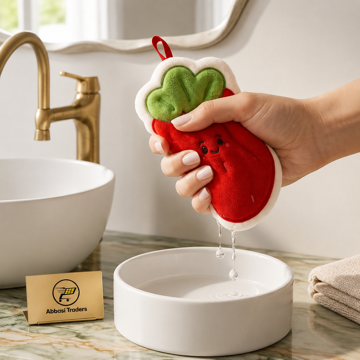 Cute Fruit Shaped Microfiber Hanging Hand Towels for Kitchen