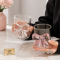 Cute Pink Bow Glass Cup – Coquette Aesthetic Drinking Glass (1 Pc)