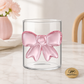 Cute Pink Bow Glass Cup – Coquette Aesthetic Drinking Glass (1 Pc)