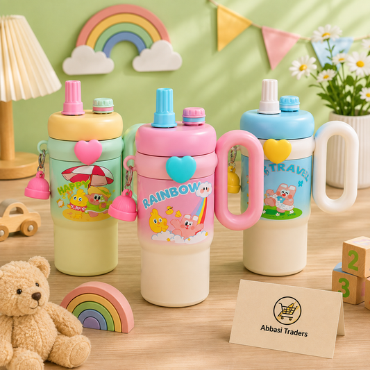 850ml Kids Insulated Tumbler with Handle & Straw | Stainless Steel Bottle