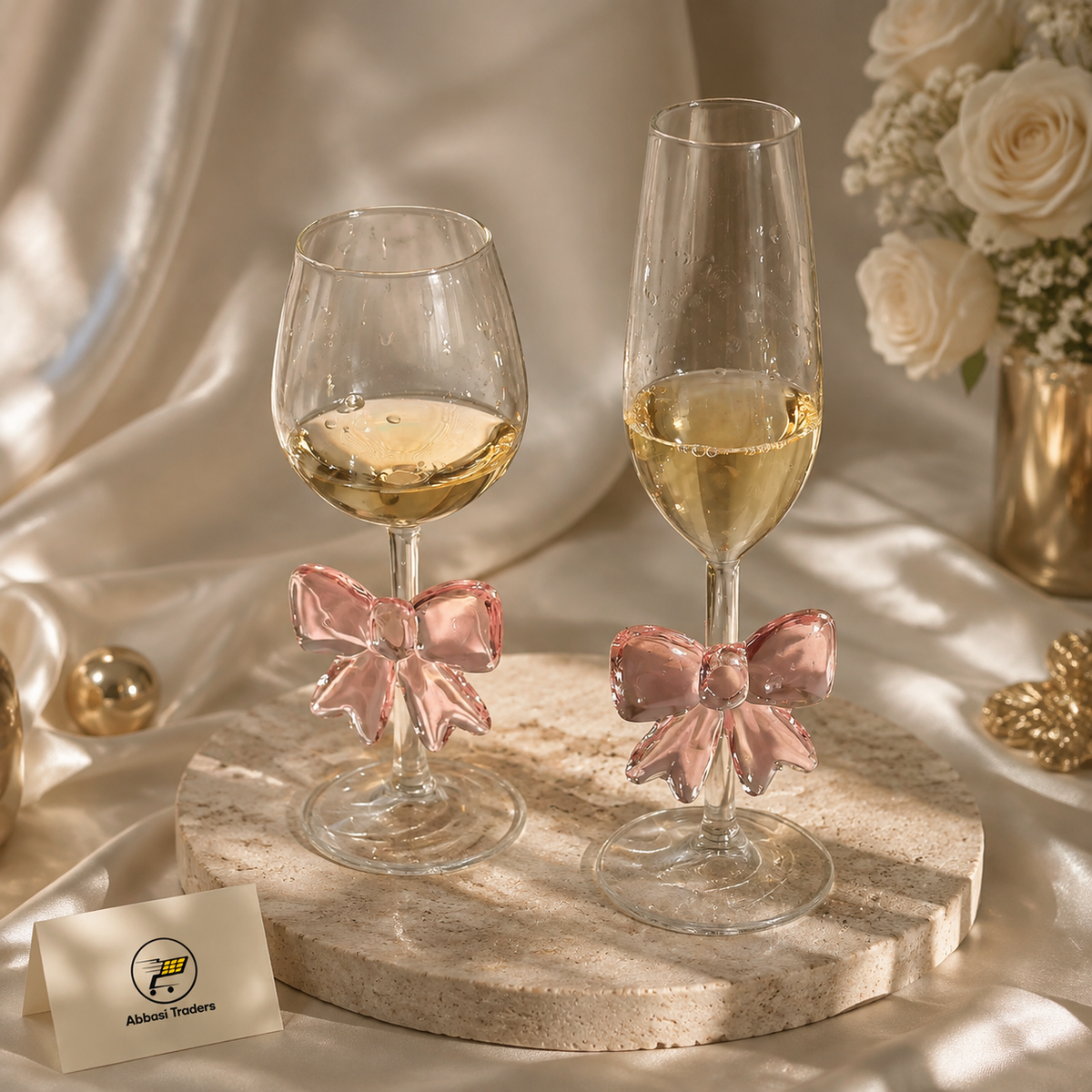 Pink Bow Wine & Champagne Glass – Coquette Style