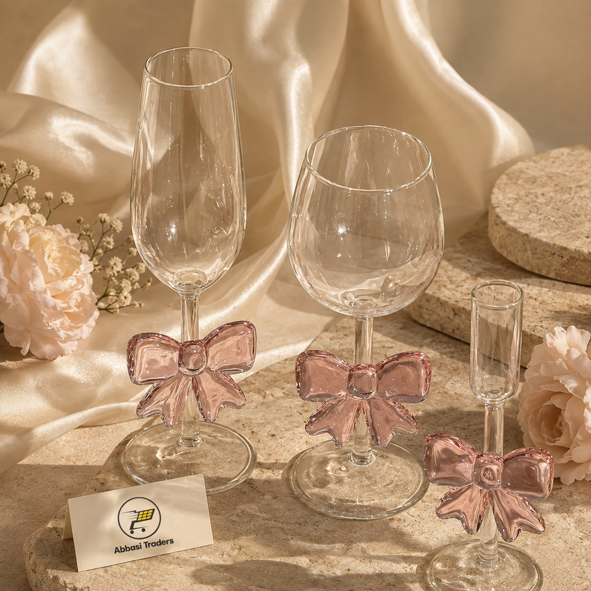 Pink Bow Wine & Champagne Glass – Coquette Style