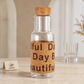 Beautiful Day Glass Water Bottle with Bamboo Lid & Cork Sleeve 550ML